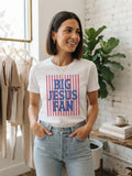 Big Jesus Fan Striped Graphic Tee