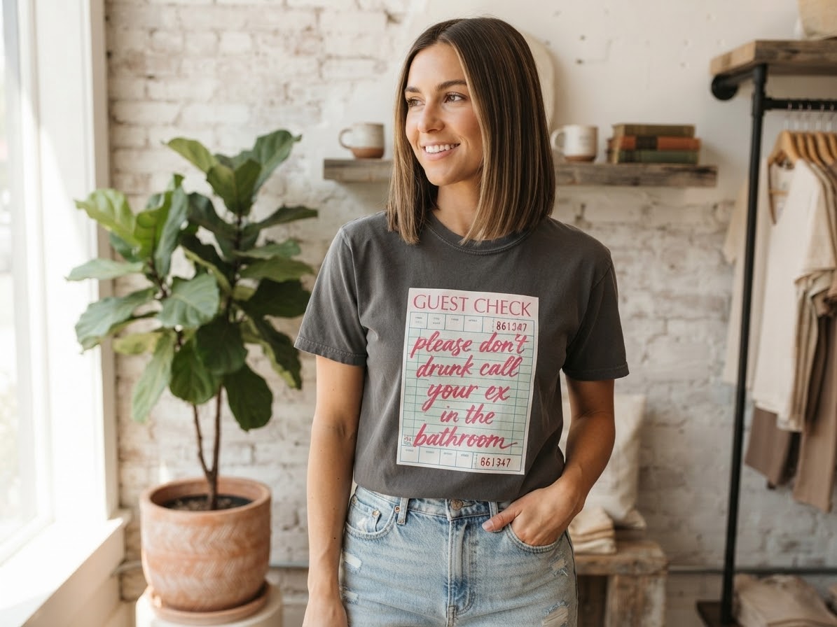 Guest Check Please Don't Drunk Call Your Ex Graphic Tee