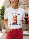 Just A Girl Who Loves Coca-Cola Graphic Tee